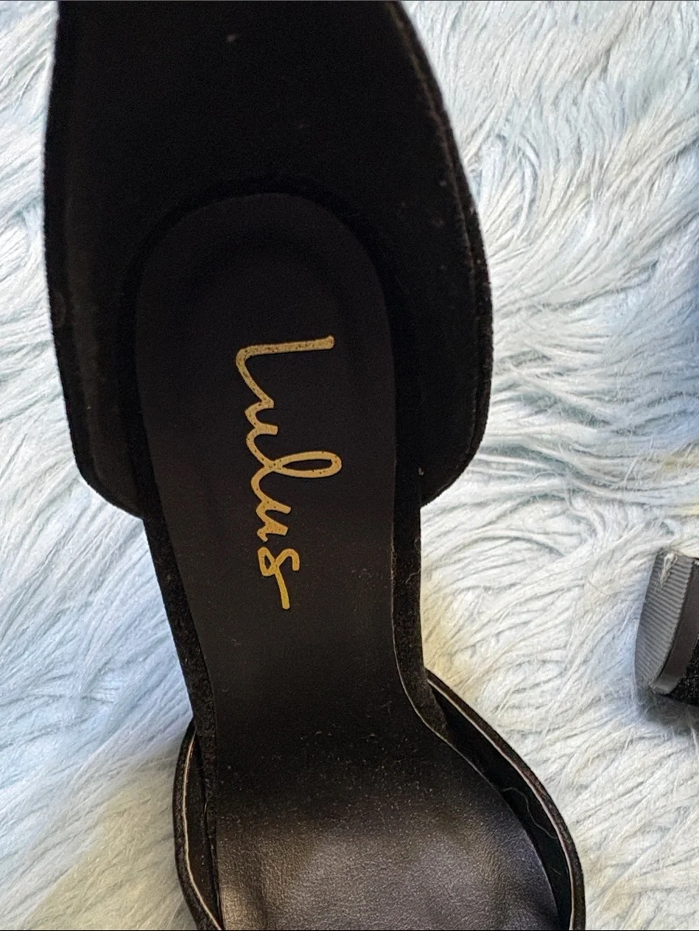 Lulu's Black Suede Ankle-Strap Block Heels sz 6.5
